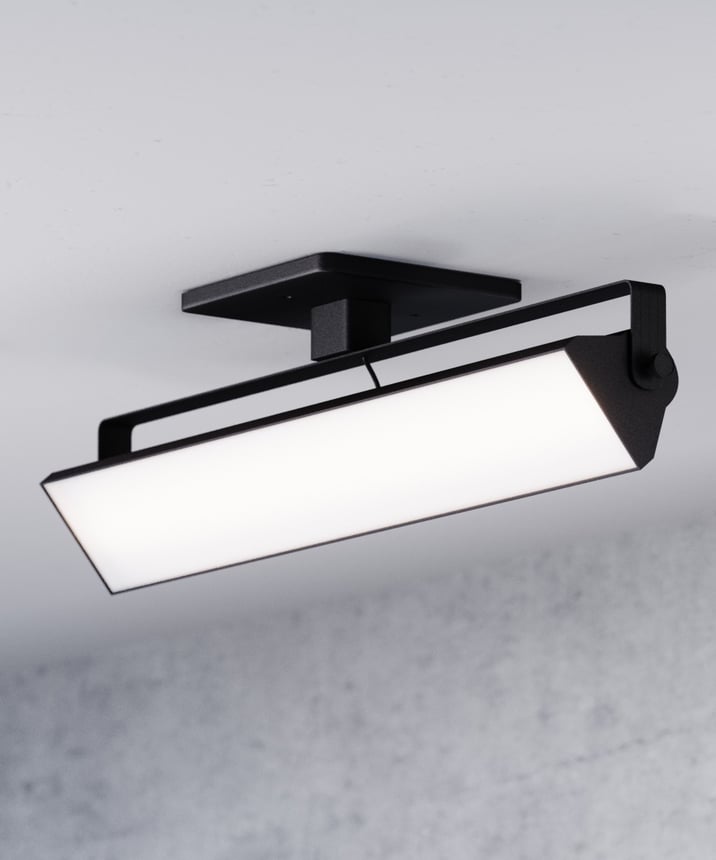 Alcon 13126-20 20-Inch Architectural LED Wall Wash Round Monopoint Light shown in a Black finish.