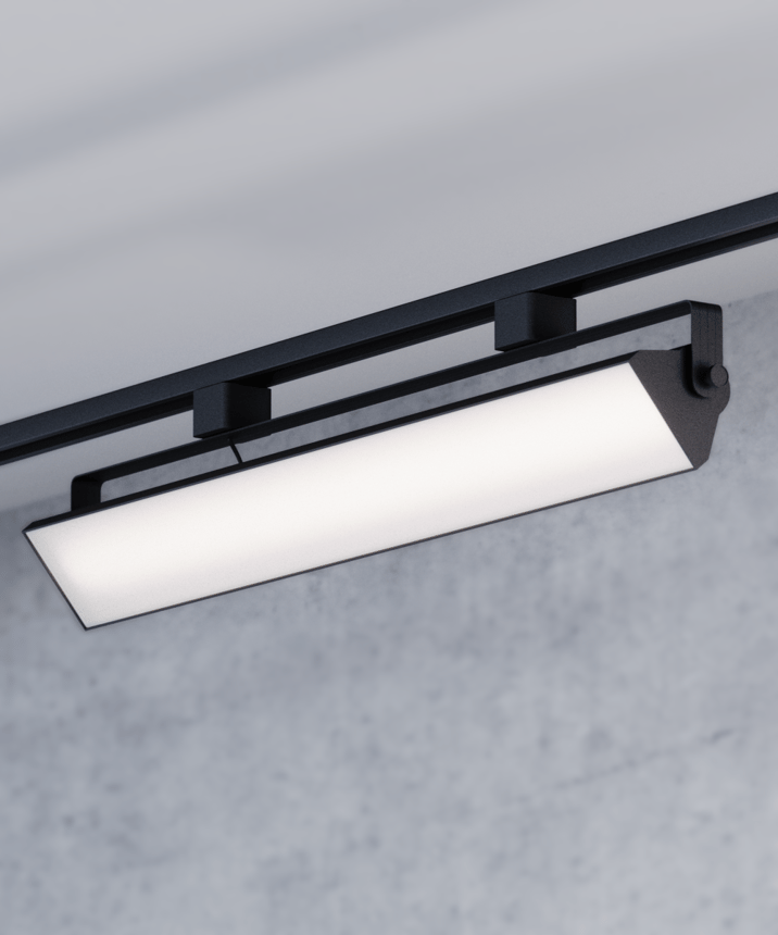 Alcon 13126-26 26-Inch Architectural LED Wall Wash Track Light shown in a Black finish.