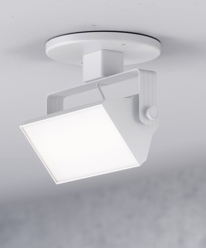 Alcon 13126-6 6-Inch Architectural LED Wall Wash Round Monopoint Light shown in a Black finish.