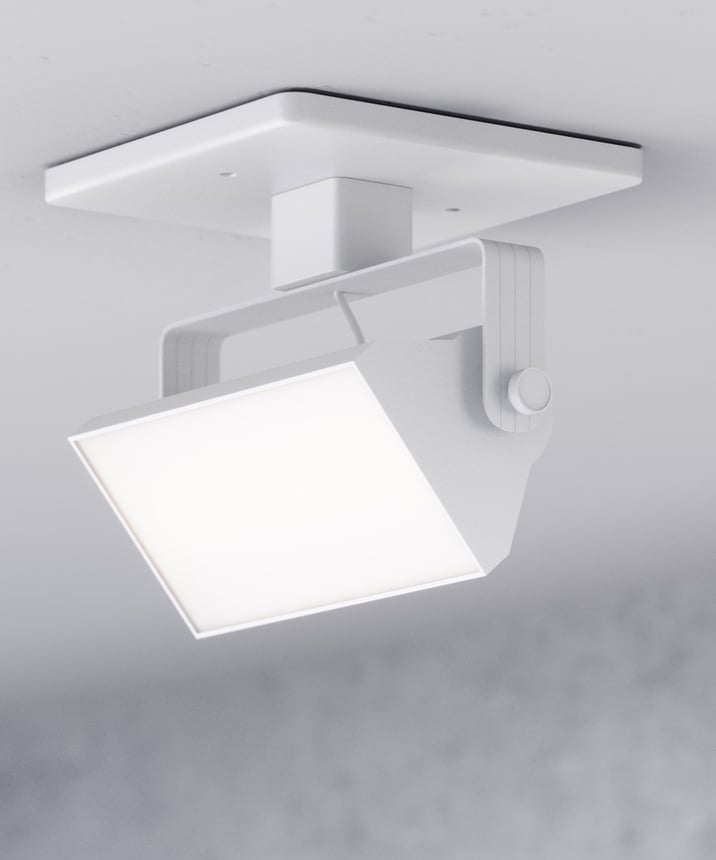 Alcon 13126-6 6-Inch Architectural LED Wall Wash Round Monopoint Light shown in a Black finish.