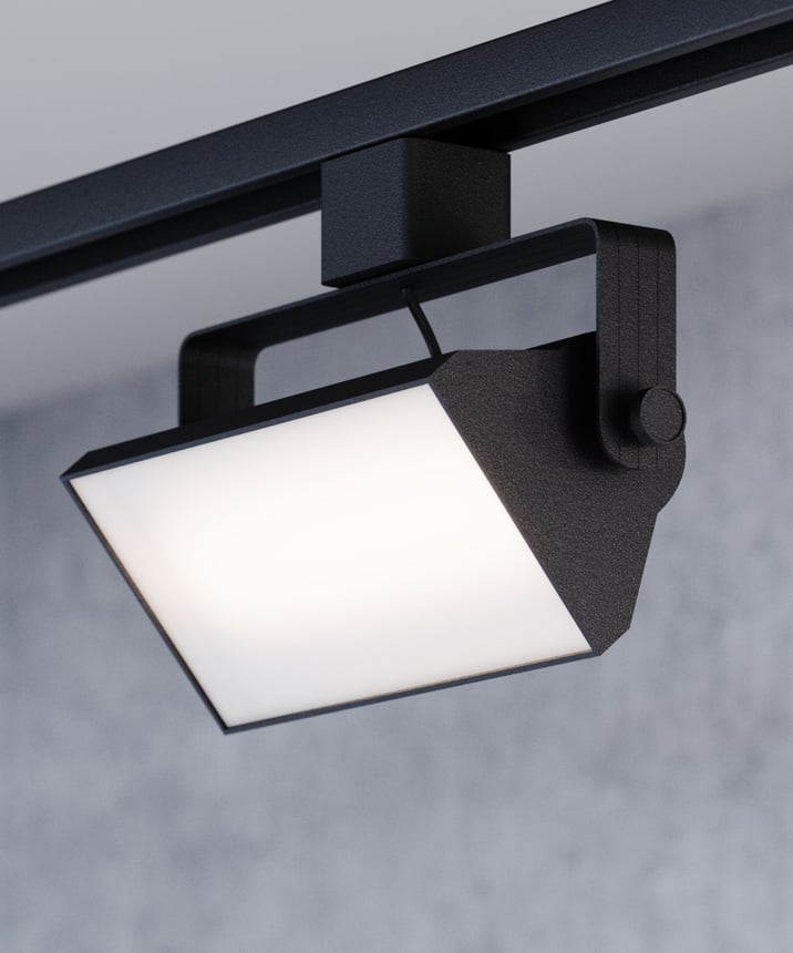Alcon 13126-6 6-Inch Architectural LED Wall Wash Track Light shown in a Black finish.