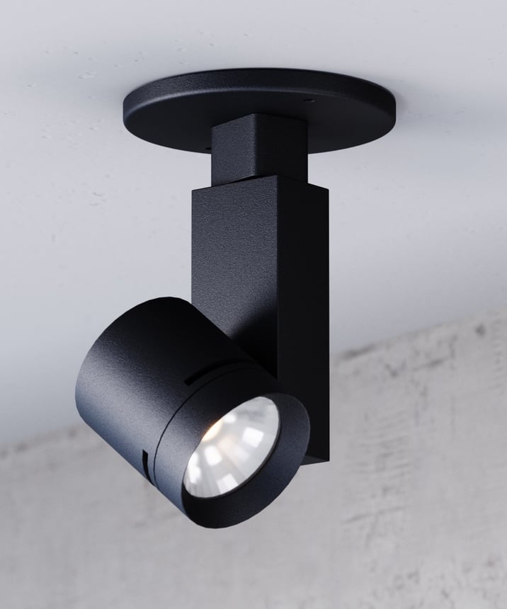 Alcon 13307-MR Black Architectural 2.8-Inch LED Monopoint Head – 6.78" Total Height x 4.39" Total Width x 3.12" Cylinder Length x 2.76" Cylinder Diameter