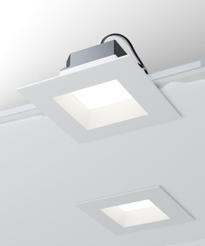 Alcon 14009-4 Square LED Can Light shown in a White finish