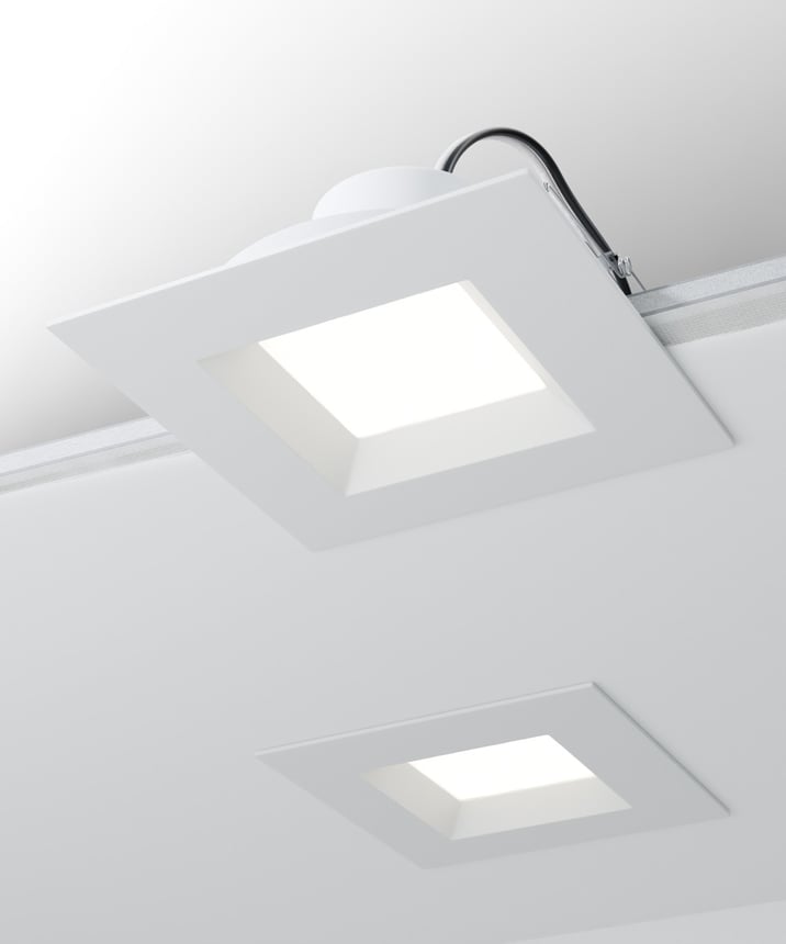 Alcon 14009-SQN6 Square LED Can Light shown in a White finish
