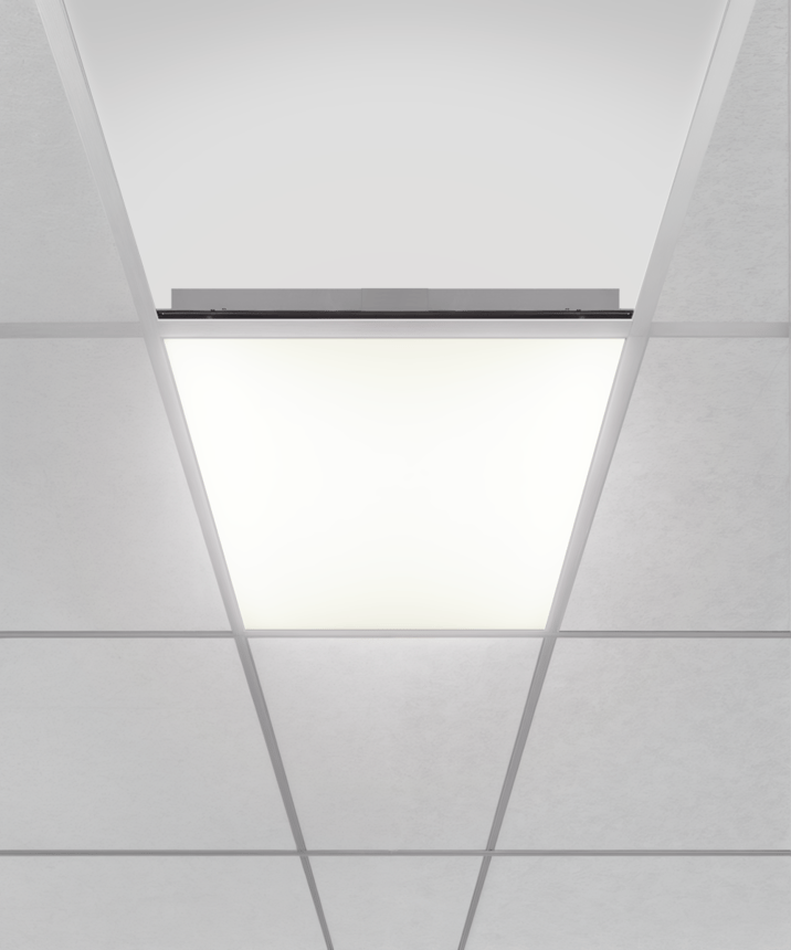 Alcon Lighting 14028-R-Back-Lit LED recessed troffer panel light with a white finish.