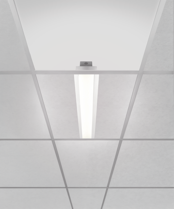 Alcon Lighting 14054-R-4 LED 
4 inch wide recessed troffer panel light with a white finish.