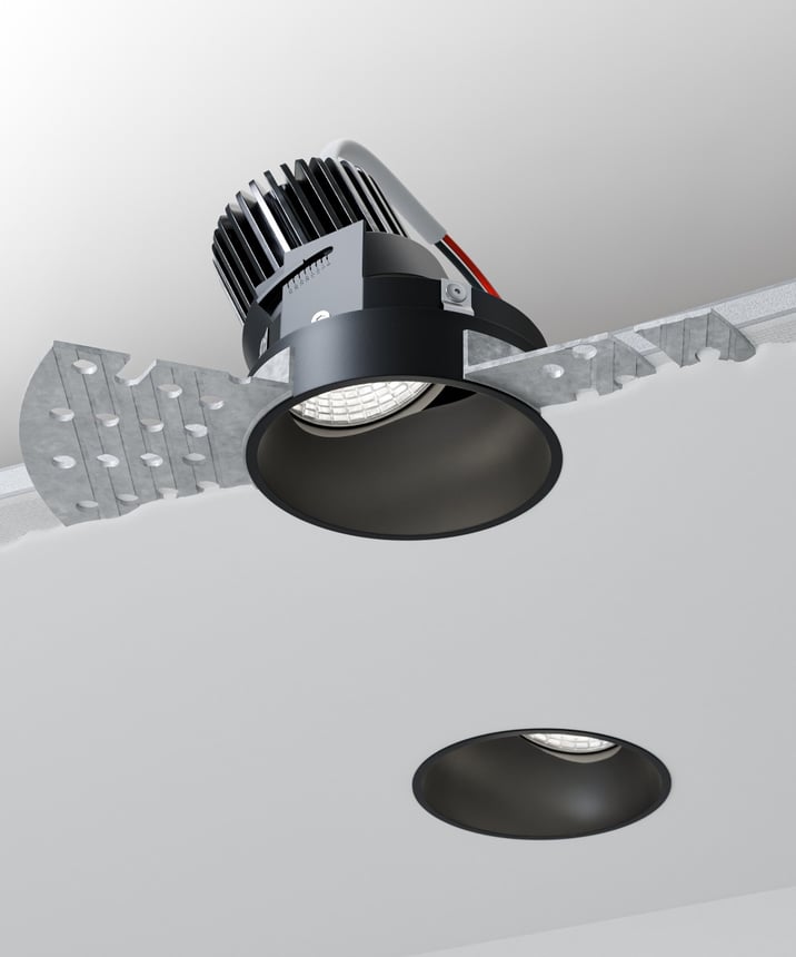 Alcon 14074-RS Trimless Recessed Light shown in a Black finish