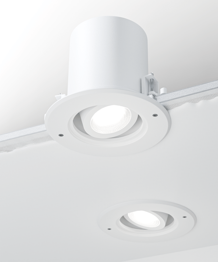 Alcon 14078-ADJ-4 Round Vandal Resistant Exterior Adjustable Can Light shown in a Black finish