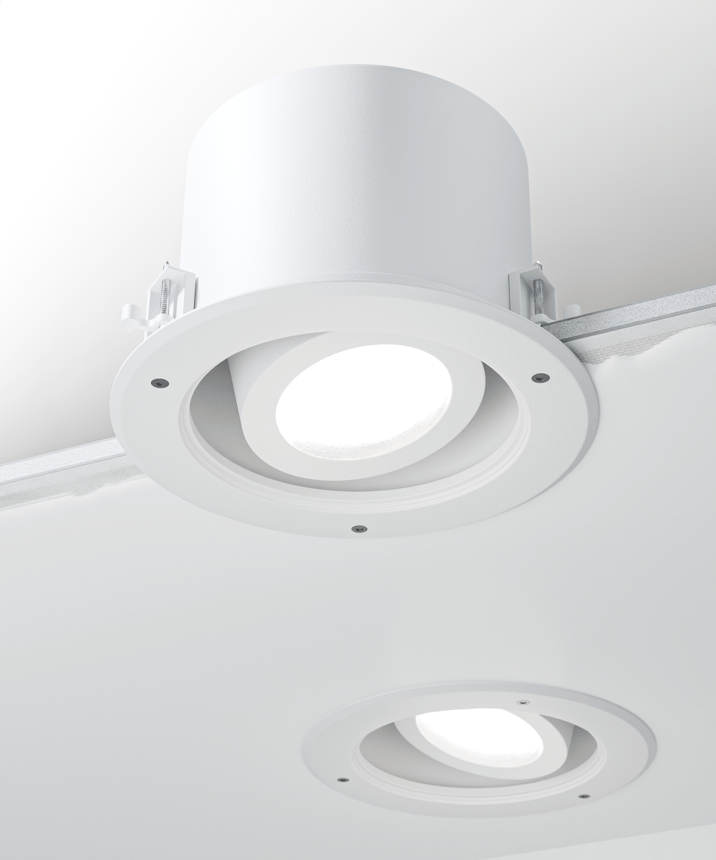 Alcon 14078-ADJ-6 Round Vandal Resistant Exterior Adjustable Can Light shown in a Black finish