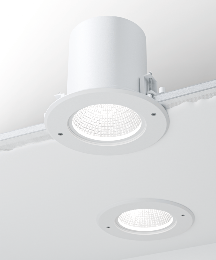 Alcon 14078-4 Round Vandal Resistant Exterior Can Light shown in a White finish 