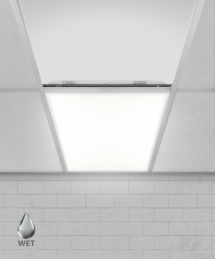 Alcon Lighting 14082-R LED Recessed Troffer Panel LED light for wet location applications.