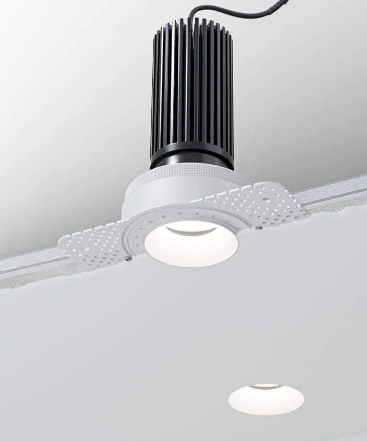 Alcon 14119-2ND-TL Recessed Adjustable Downlight Round Trimless shown in a White finish