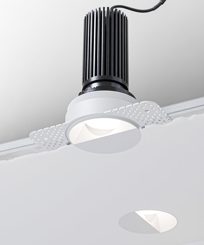 Alcon 14119-3ND-TL-WR Recessed Adjustable Downlight Round Wall Wash Trimless shown in a White finish