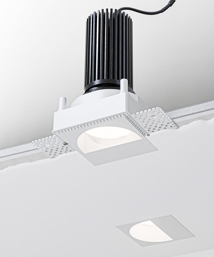 Alcon 14119-SQN3-TL-WS Recessed Adjustable Downlight Square Wall Wash Trimless Shown in a White finish