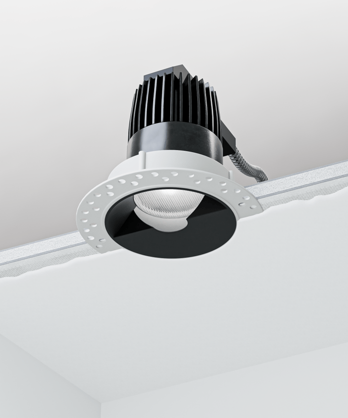 Alcon 14121-WW Recessed Wall Wash Light shown in a Black finish