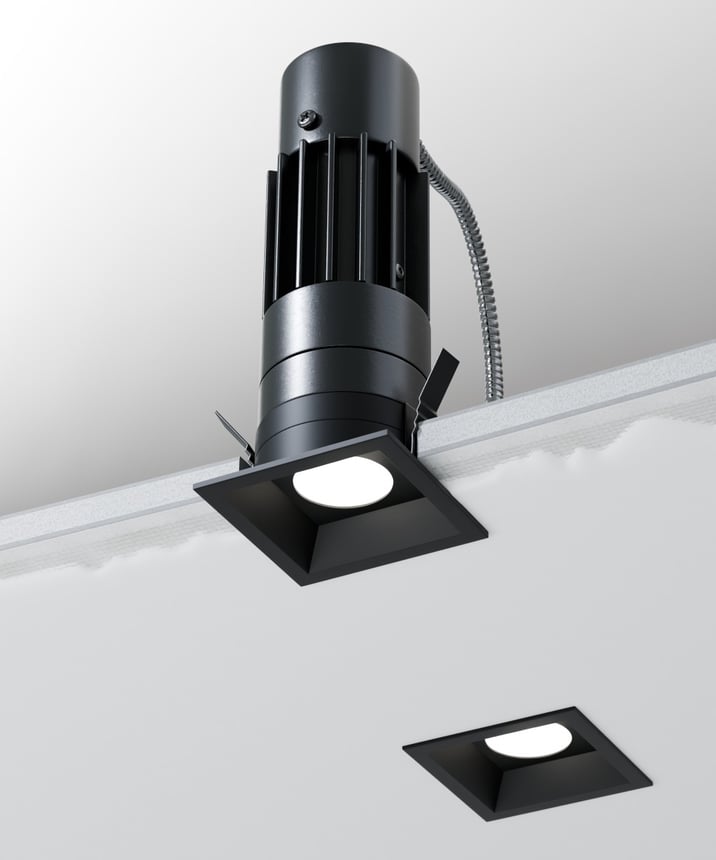 Alcon 14122-S Square Recessed Light shown in a Black finish
