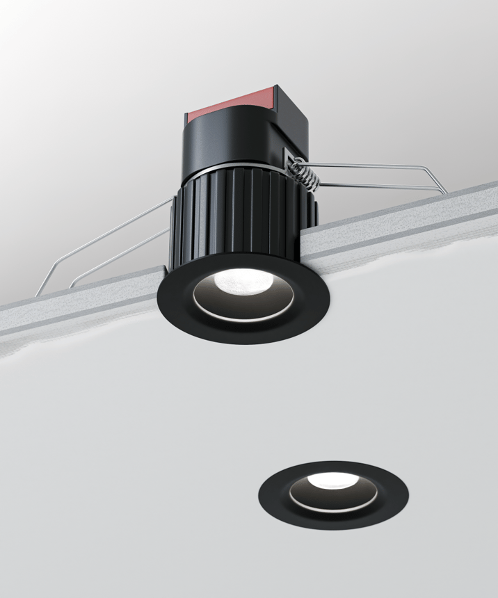 Alcon 14142-R-DIR Recessed Mini Round Fixed Outdoor Light shown in a Black finish