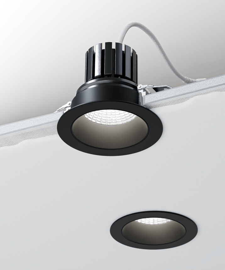 Alcon 14143-R-TF Recessed Light shown in a Black finish