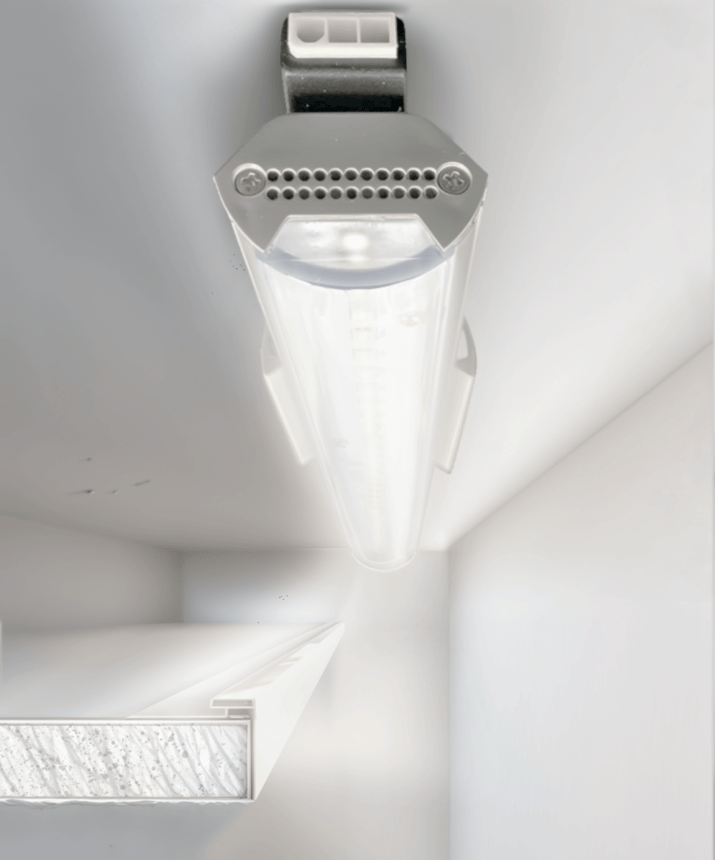 Alcon 14224 adjustable linear cove lightbar shown in a silver finish.
