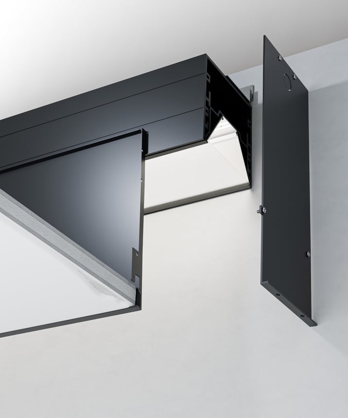 Alcon 15233-6 Linear Recessed LED Perimeter Light Shown in Black finish 