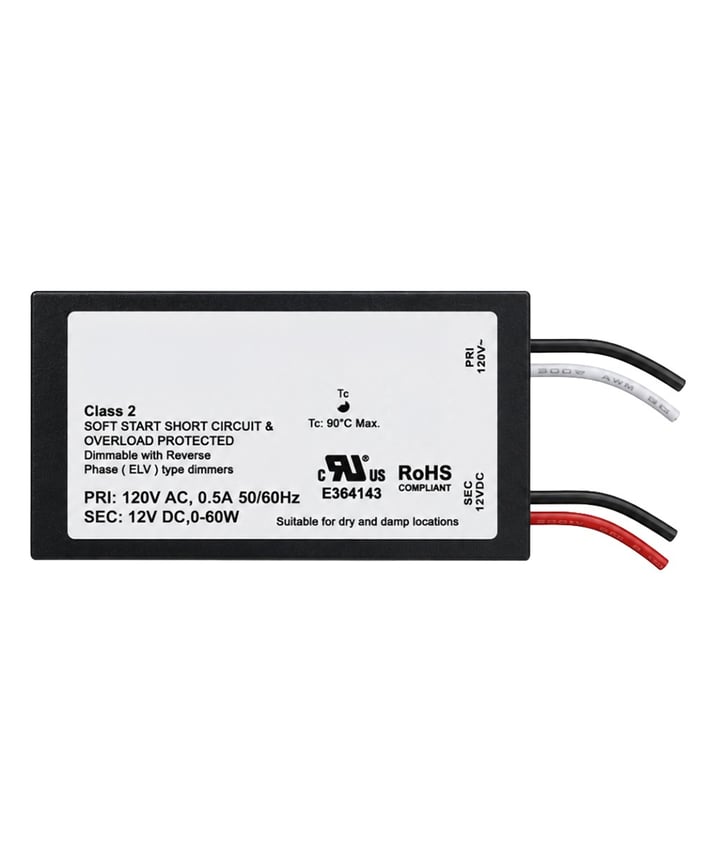 60W 12V DC Mini Transformer Low-Voltage Dimmable LED Electronic Driver Power Supply