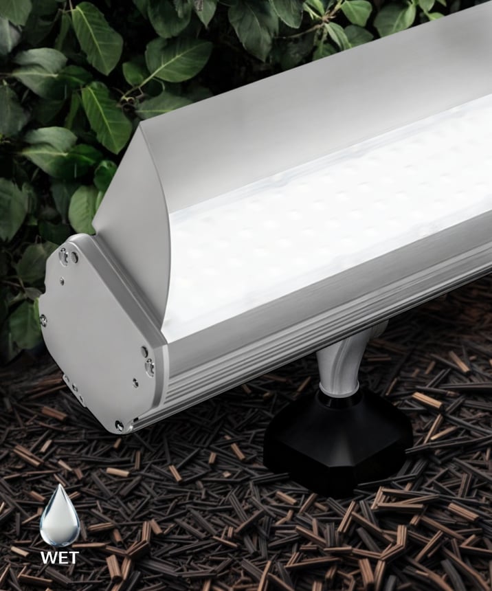 Outdoor Architectural LED Commercial Sign Light 31027 shown in options of Black or White finishes.