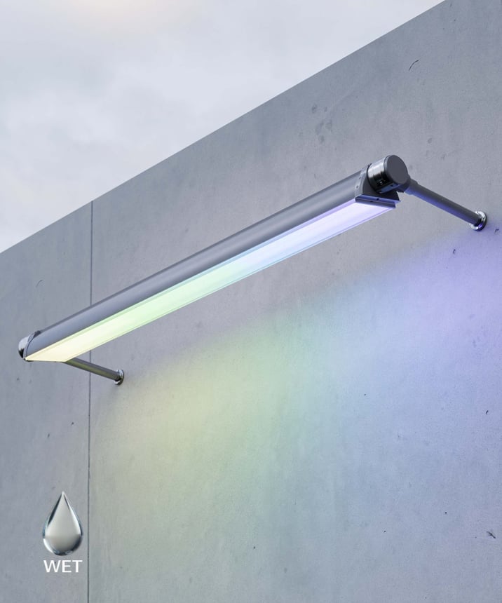 Alcon 31029-RGBW LED Exterior Linear Sign Light shown in a Silver finish