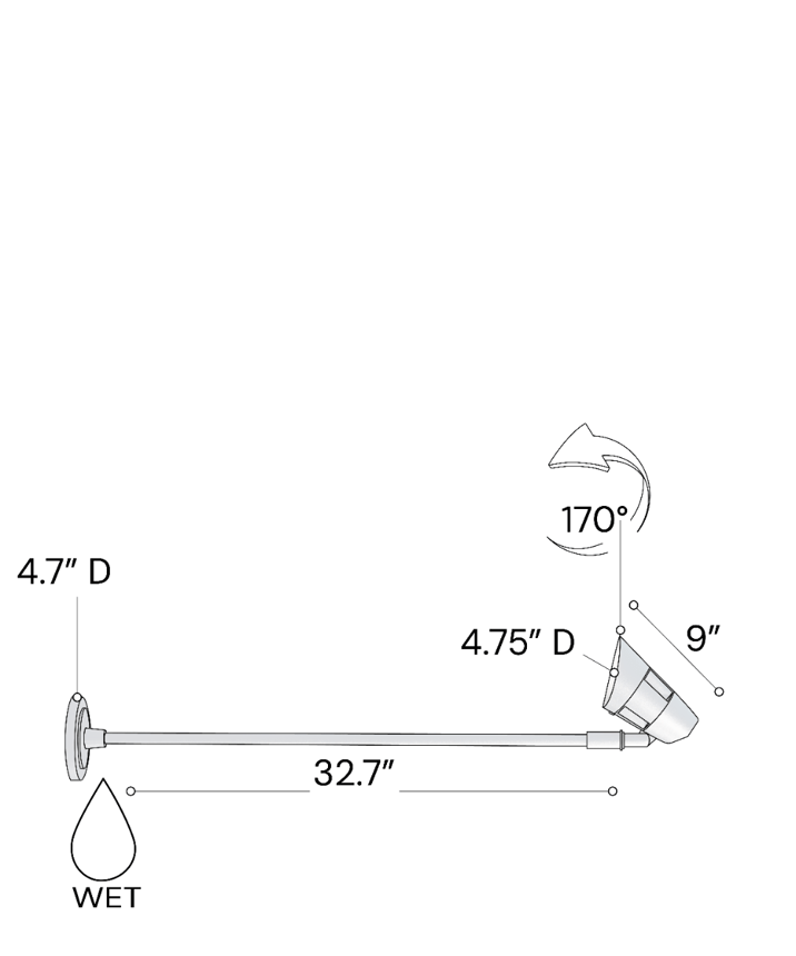 Alcon 31031 Outdoor LED Commercial Sign Light shown in a black finish.