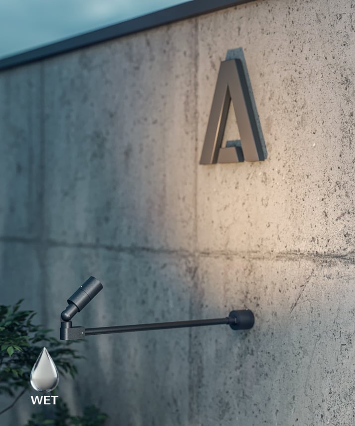 Alcon 31034-SM Compact Commercial Outdoor LED Sign Light shown in a black finish.
