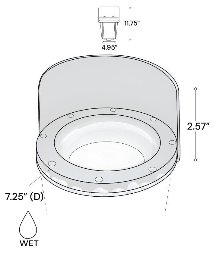 Alcon 14141 LED Wall Wash Well Light shown in a black finish