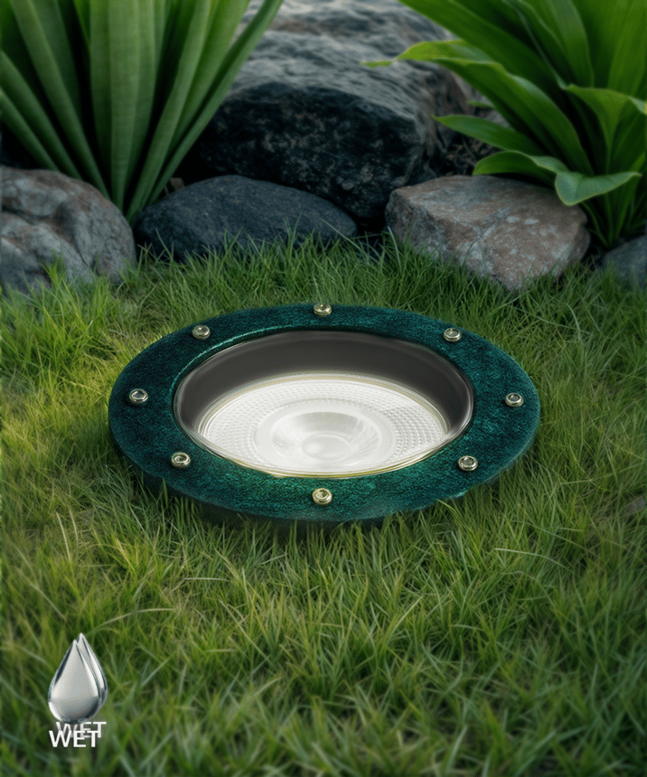 Alcon 9044 LED Well Light shown in a black finish