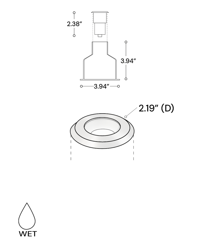 Alcon 9069 LED Well Light shown in a stainless steel finish
