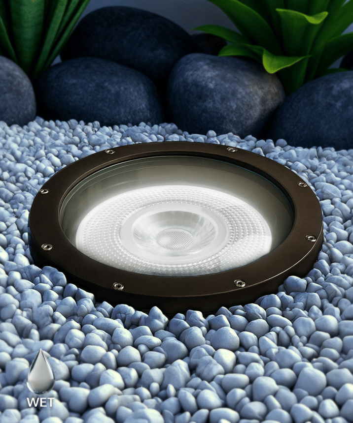 Alcon 9102 LED Well Light shown in a bronze finish