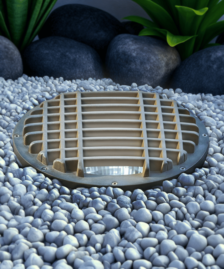 Alcon 9103 LED Well Light shown in a bronze finish