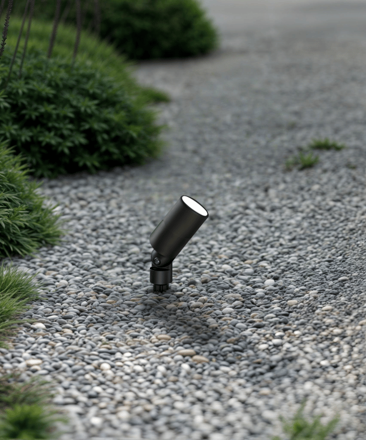 Alcon 9165-2 LED directional uplight shown in a black finish