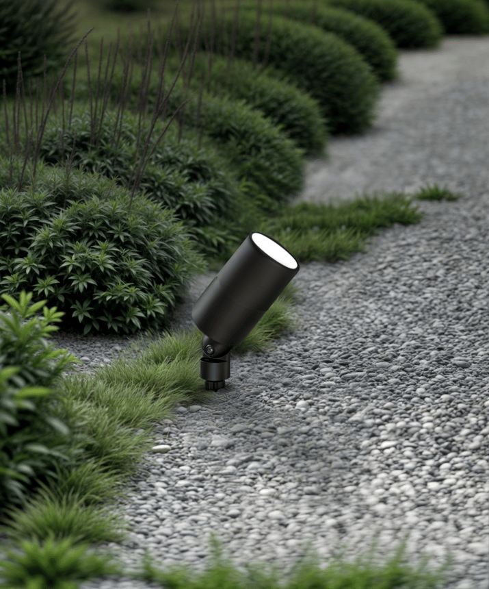 Alcon 9165-3 LED directional uplight shown in a black finish