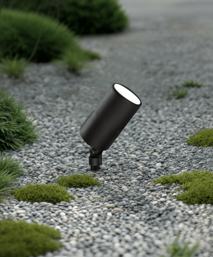 Alcon 9165-4 LED directional uplight shown in a black finish