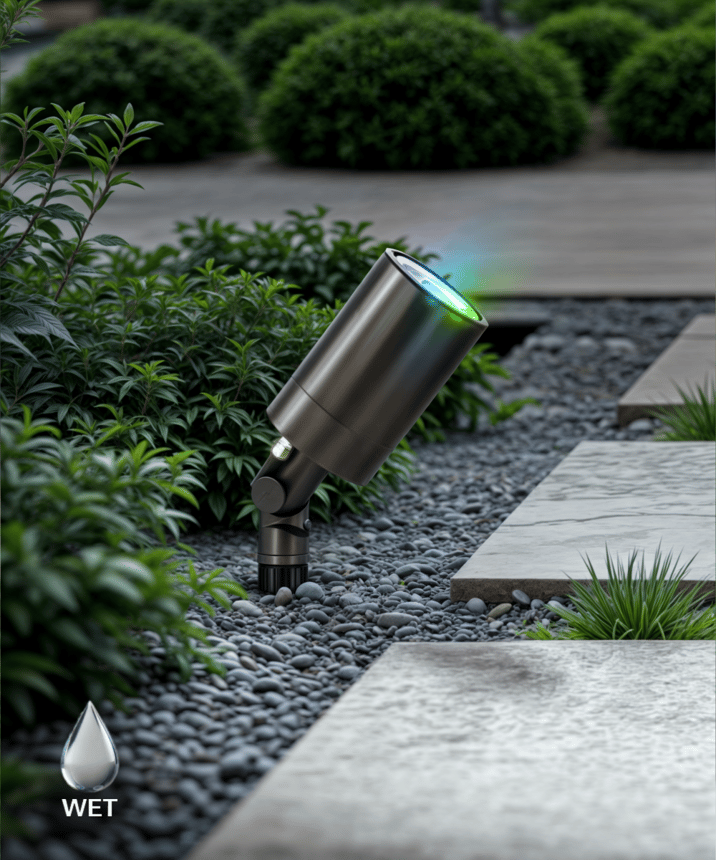 Alcon 9170 ground directional up light shown in a dark bronze finish.