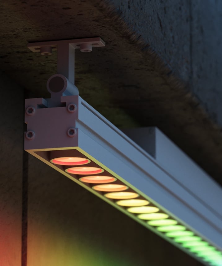Alcon 11245-RGBW Outdoor Linear Wall Wash LED Light shown in a black finish.