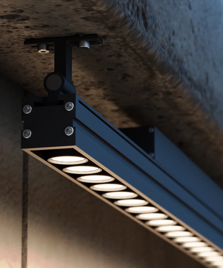 Alcon 11245 outdoor linear wall wash LED light shown in a silver finish.