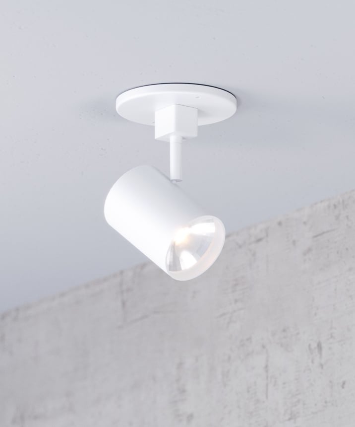 Alcon 14130-MD-MR White 3.3125-Inch Cylinder LED Mono Point Head – 7.875" Height x 6.25" Length x 3.375" Diameter