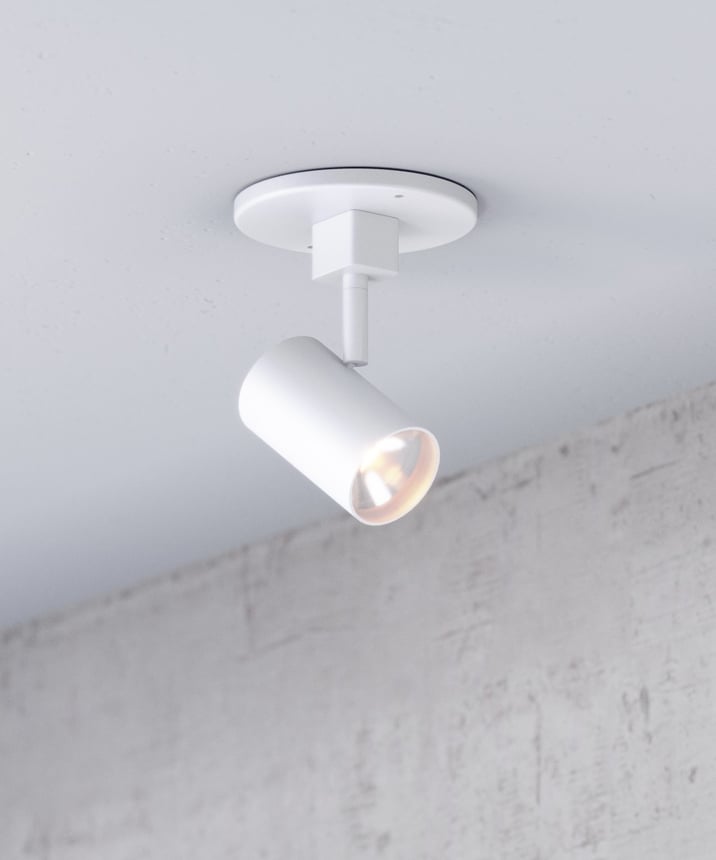 Alcon 14130-SM-MR 3-Inch Cylinder LED Mono Point Head shown in a white finish.