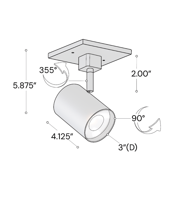 Alcon 14130-MD-MS 3.3125-Inch Cylinder LED Mono Point Head shown in a black finish.