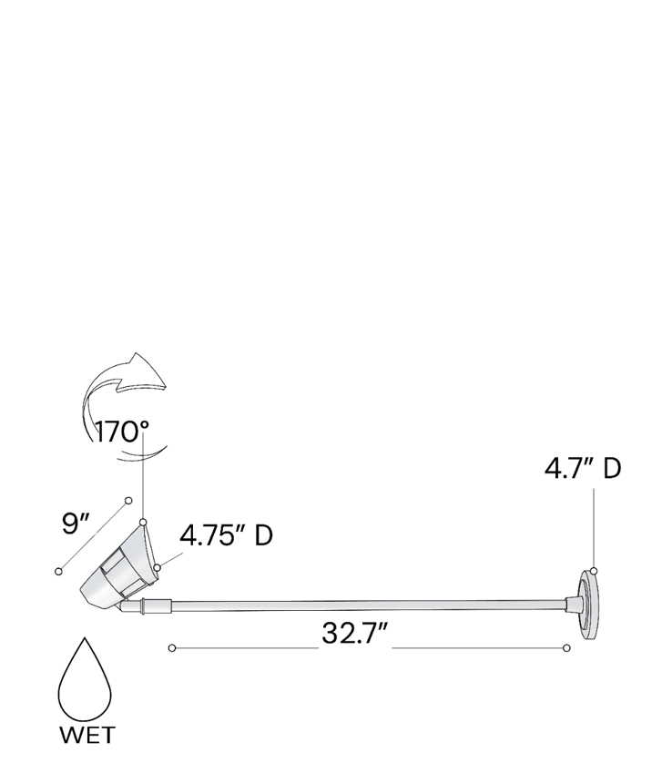 Alcon 31031 Outdoor LED Commercial Sign Light shown in a black finish.