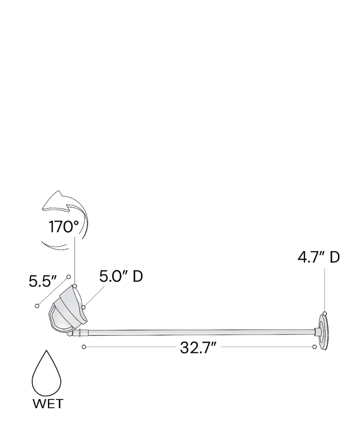 Alcon 31032 Exterior Commercial LED Sign Light shown in a black finish.