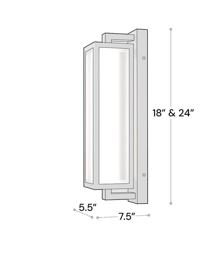 Alcon 11258 Rectangular Outdoor Wall Sconce Light shown in a Black finish