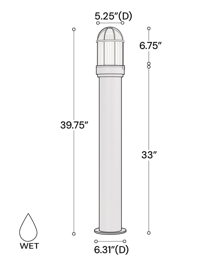 40-Inch Outdoor Bollard LED Pathway Light