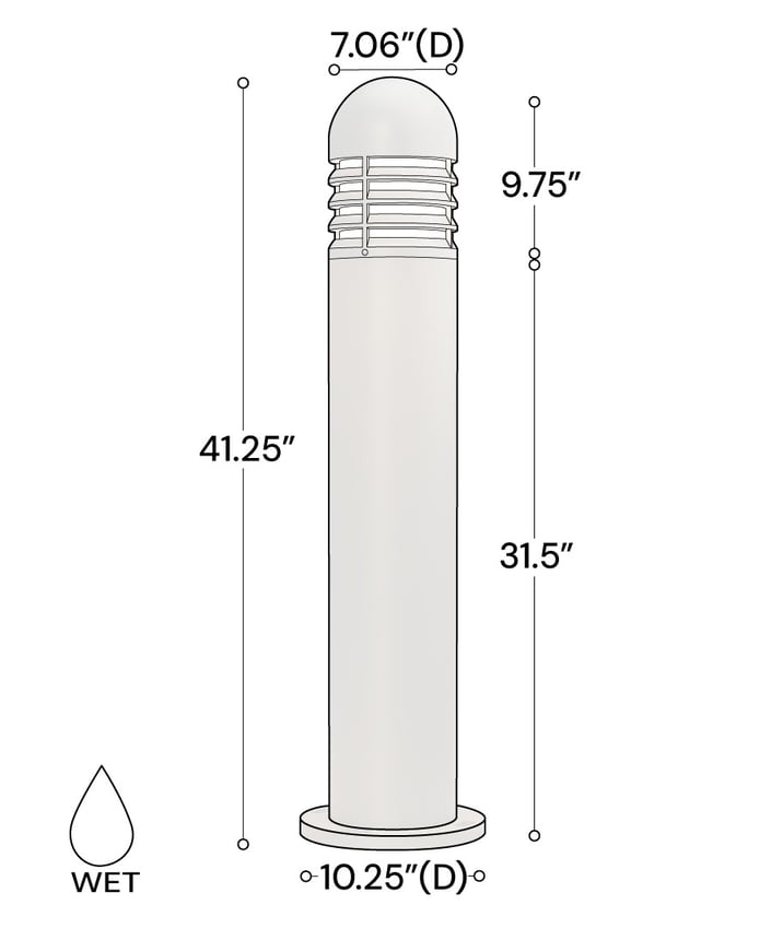 Alcon 9006 41-Inch Outdoor Bollard LED Pathway Light shown in a bronze finish.