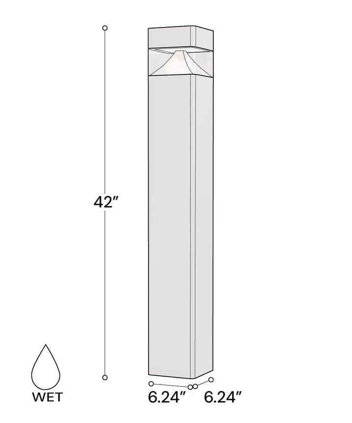 42-Inch Square Commercial LED Bollard Light