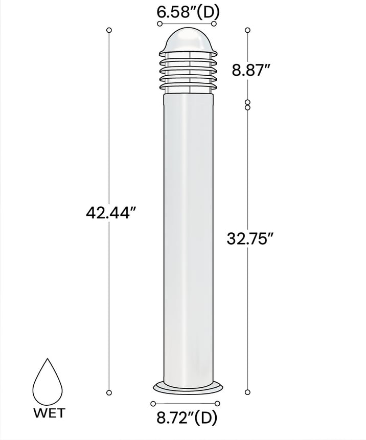 42-Inch Stainless Steel LED Bollard Light